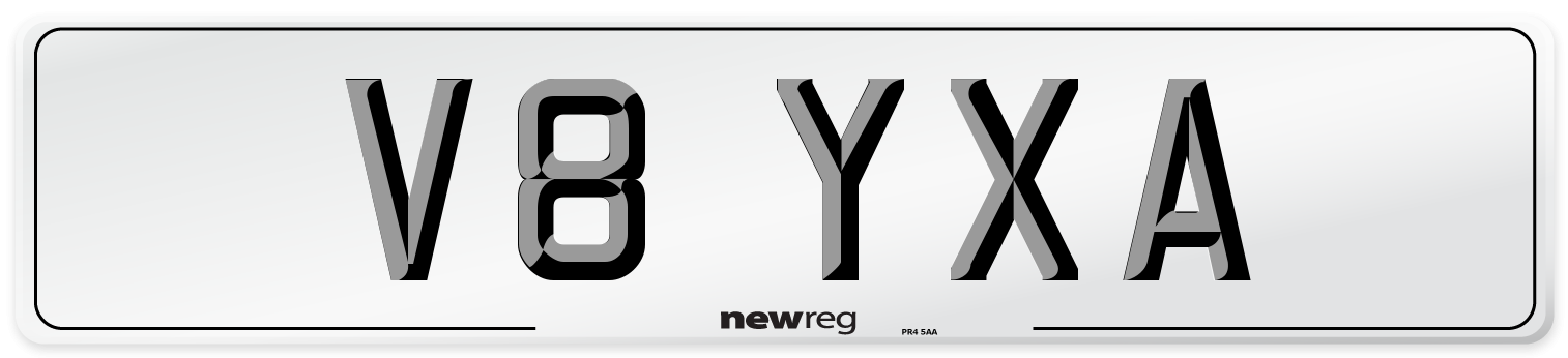 V8 YXA Number Plate from New Reg